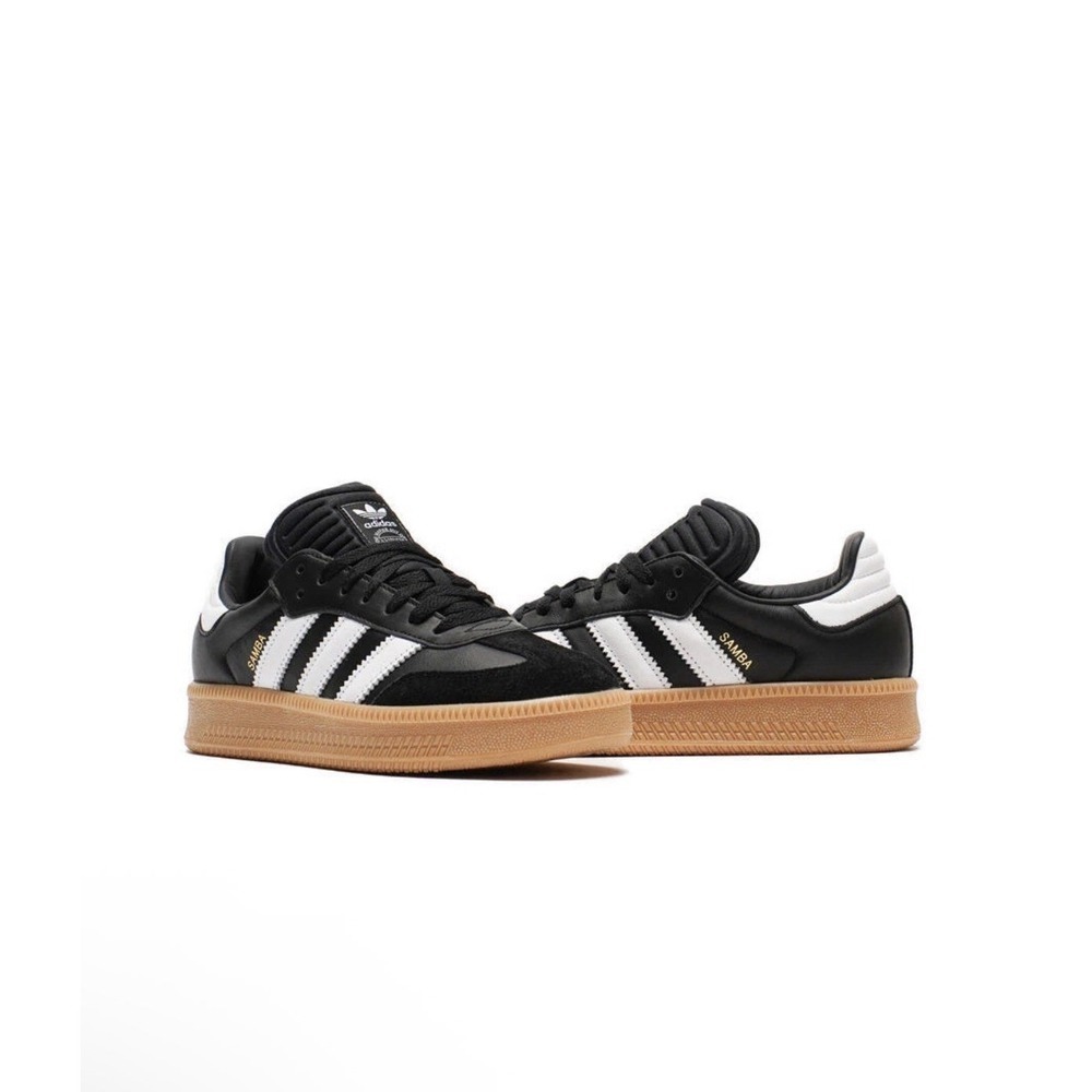 New ADIDAS ORIGINALS SAMBA SIZE 9 SHOES SNEAKERS IE1379 Black/White/Gum - Picture 2 of 6